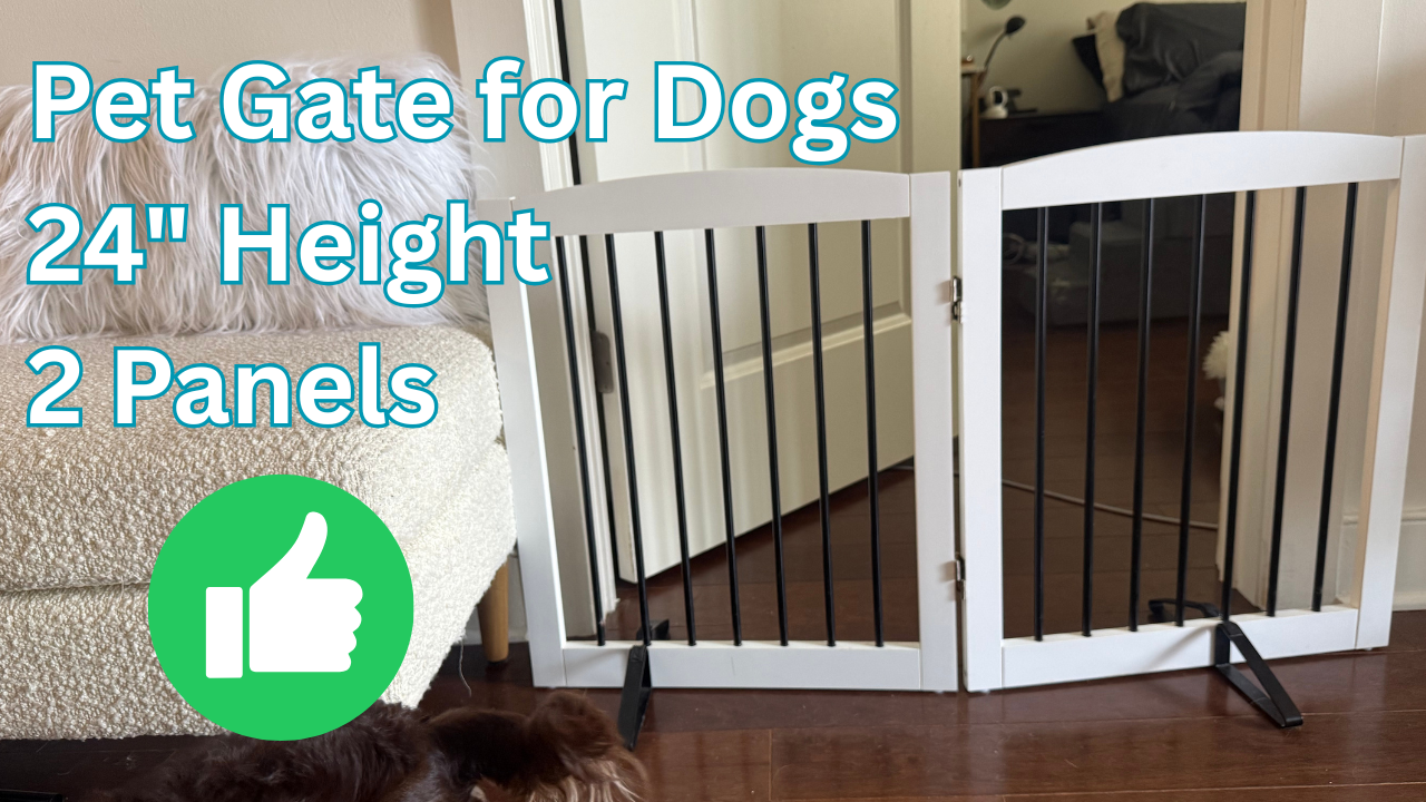PUPETPO Foldable Pet Gate – 24" Indoor Wooden Barrier